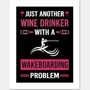 Wine Drinker Wakeboarding Wakeboard Wakeboarder Posters and Art